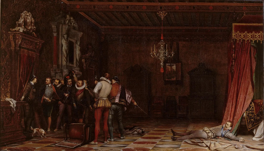 De moord op de hertog van Guise - Paul Delaroche

Source:
L'Assassinat du duc de Guise - Paul Delaroche