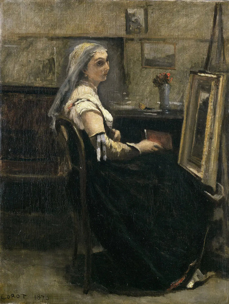 Het Atelier - Jean-Baptiste Camille Corot