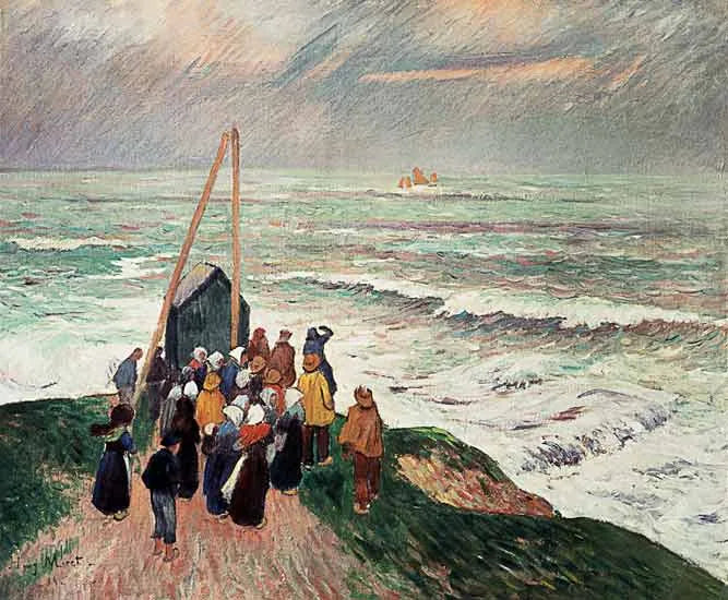 De verwachting van de terugkeer van de vissers - Henry Moret