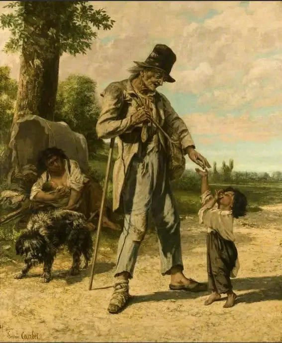 De aalmoes van een bedelaar in Ornans - Gustave Courbet