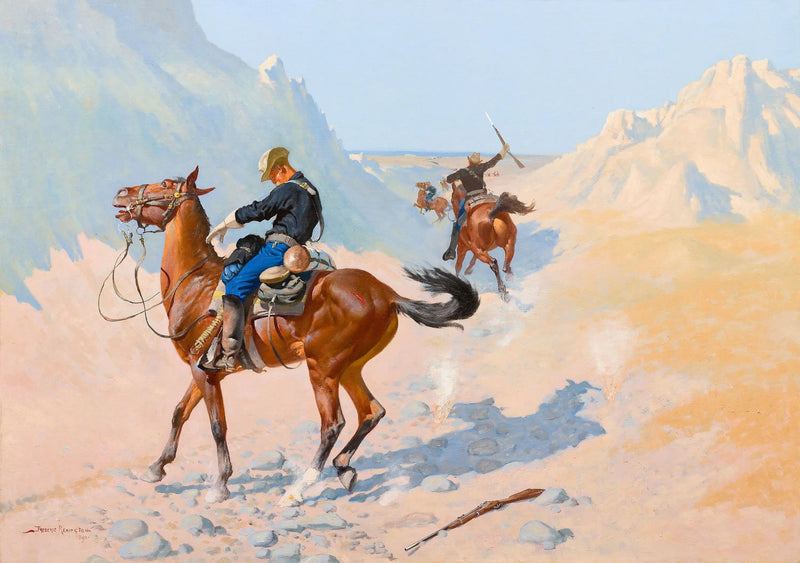 De avant-garde of de militaire opoffering (de hinderlaag) - Frederic Remington

Source:
L'avant-garde ou le sacrifice militaire (l'embuscade) - Frederic Remington