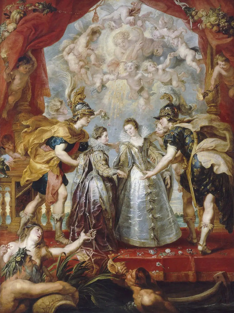 De Uitwisseling van de twee prinsessen op de rivier van Andaye, 9 november 1615 - Peter Paul Rubens