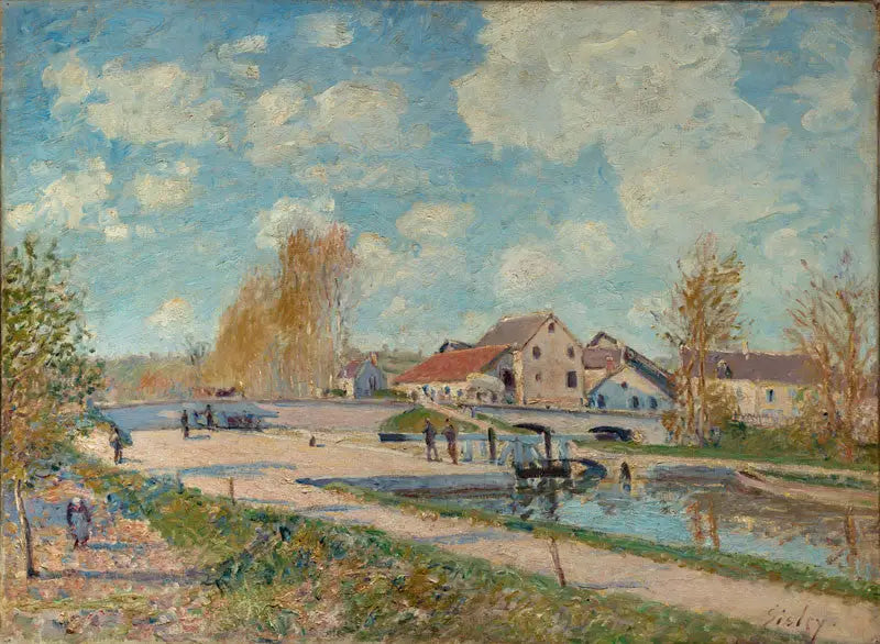 De Sluis van Bourgondië in Moret, Lente - Alfred Sisley