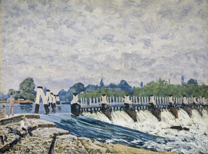 De Sluis van Molesey nabij Hampton Court, ochtendeffect - Alfred Sisley