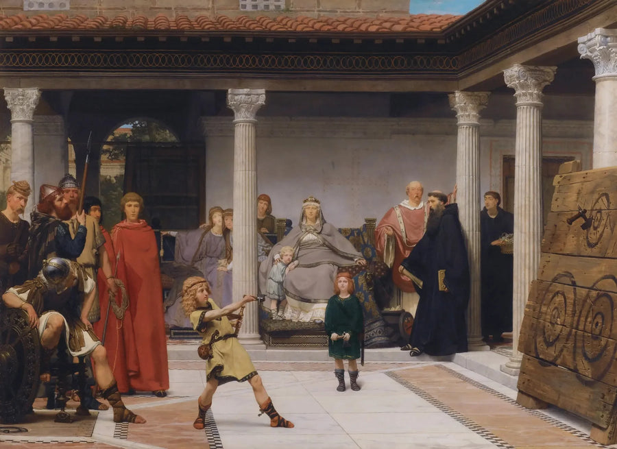 De opvoeding van kinderen van Clovis - Lawrence Alma-Tadema