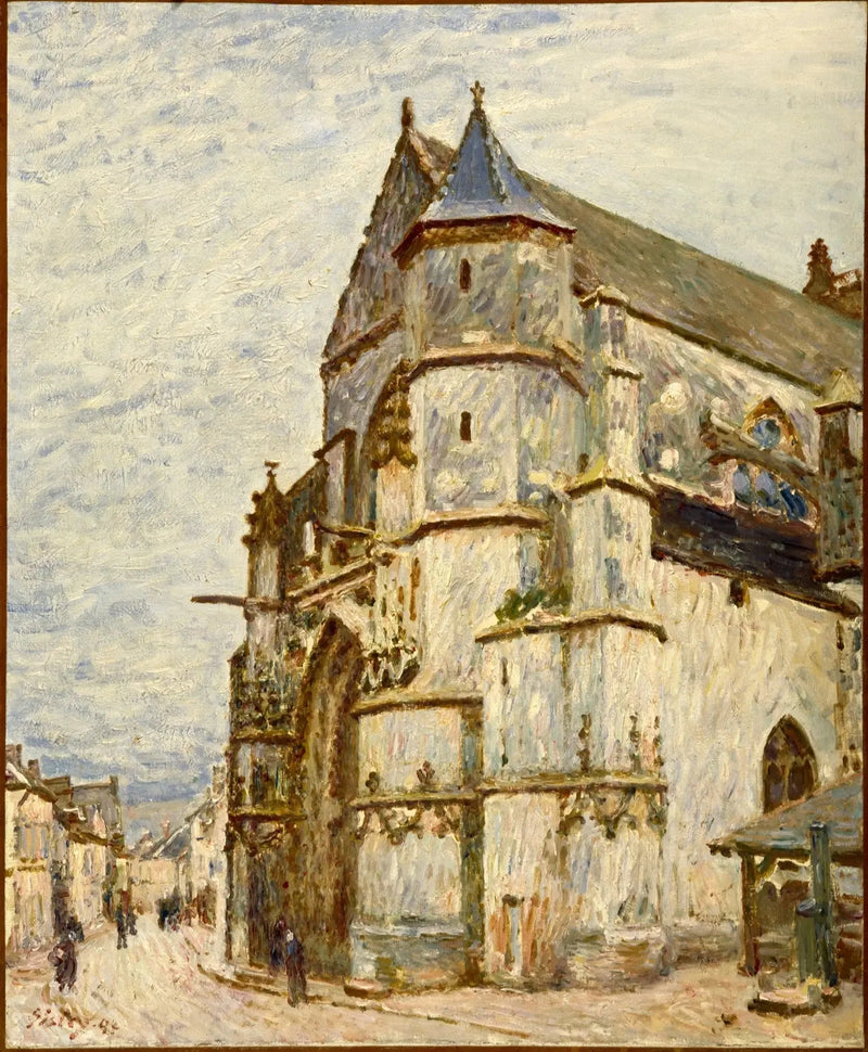 De Kerk van Moret na de Regen - Alfred Sisley