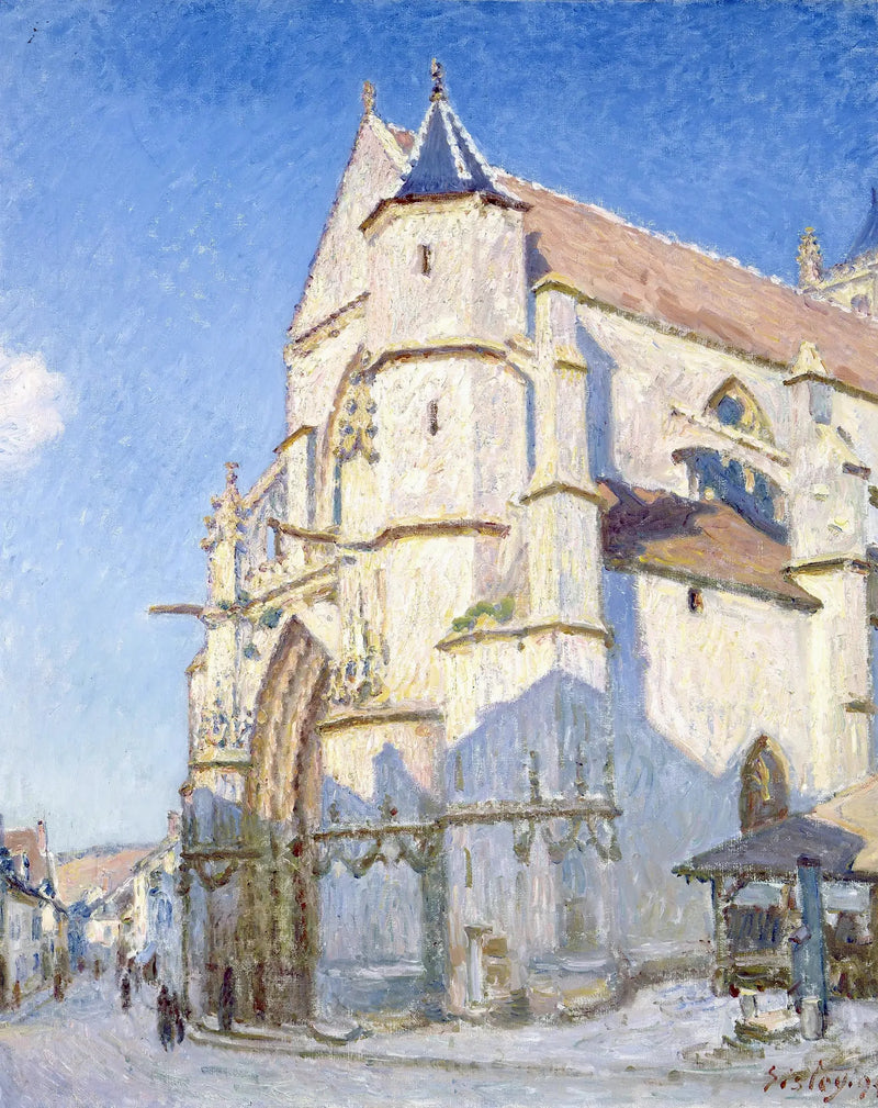 De Kerk van Moret, 's Avonds - Alfred Sisley
