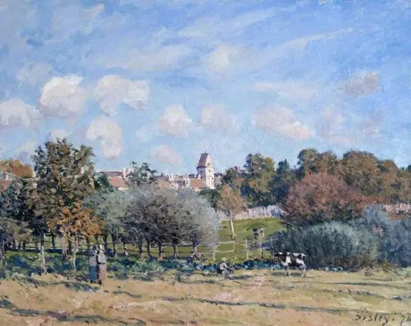 De Kerk van Noisy-le-Roi, herfsteffect - Alfred Sisley