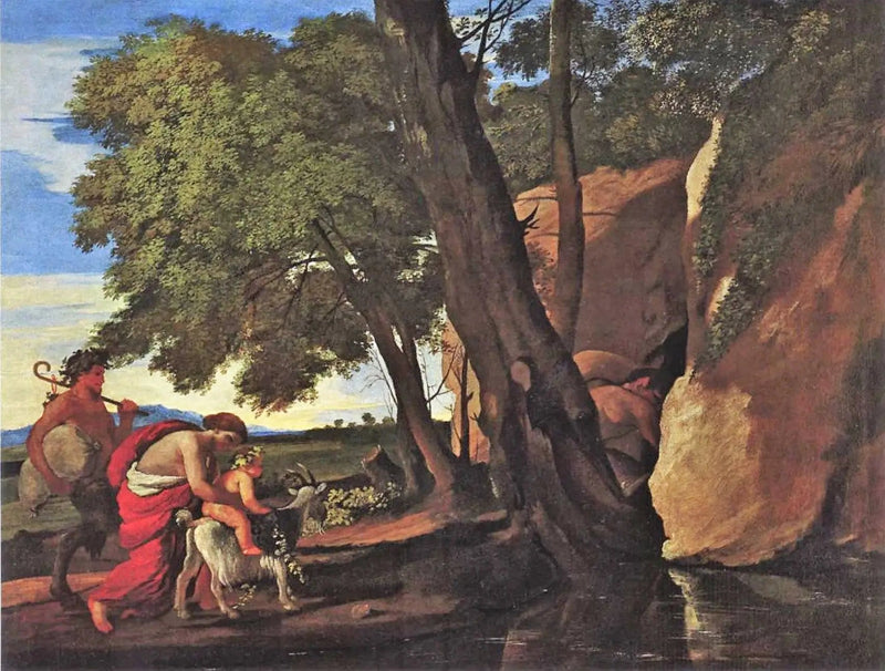 De jeugd van Bacchus - Nicolas Poussin