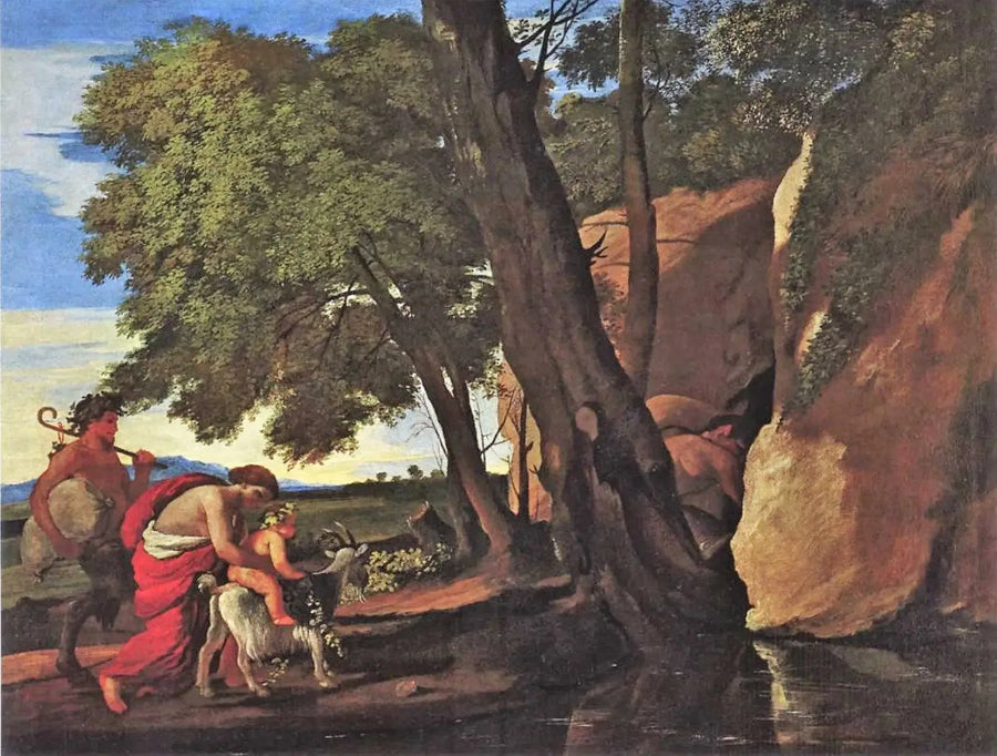 De jeugd van Bacchus - Nicolas Poussin