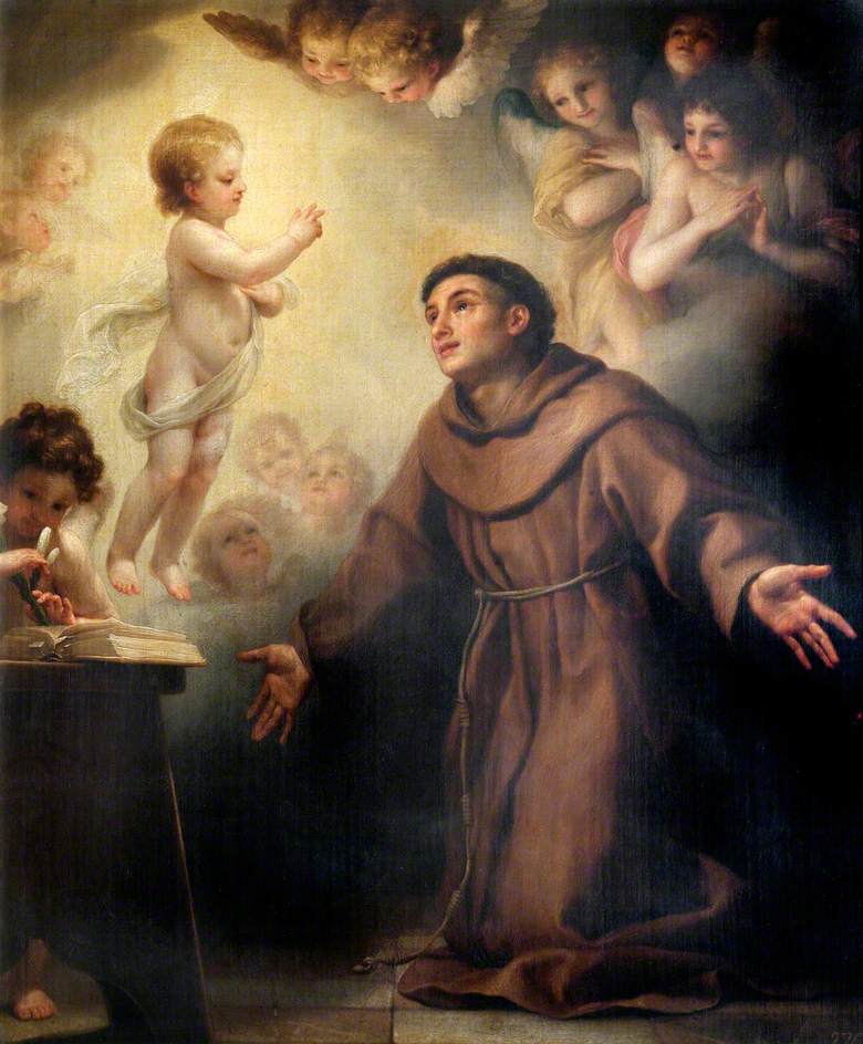 Het Kind Jezus dat verschijnt aan Sint-Antonius van Padua - Anton Raphael Mengs