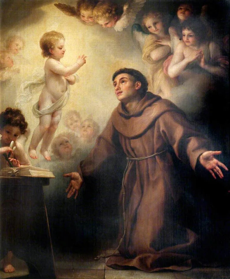 Het Kind Jezus dat verschijnt aan Sint-Antonius van Padua - Anton Raphael Mengs