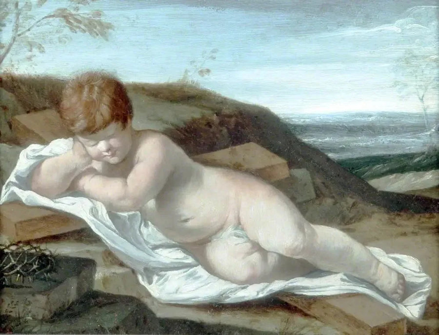 De slapende Jezuskind op het Kruis - Guido Reni