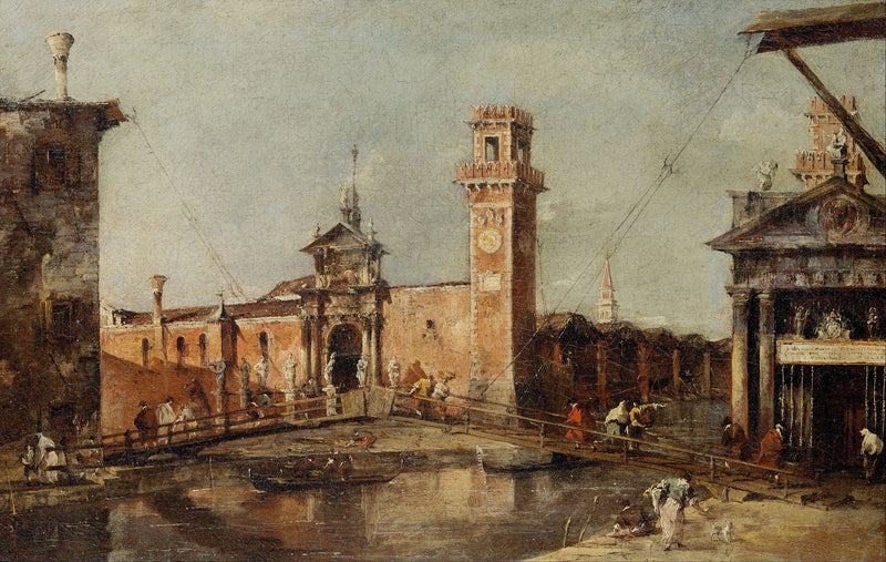 De ingang van het Arsenal van Venetië - Francesco Guardi