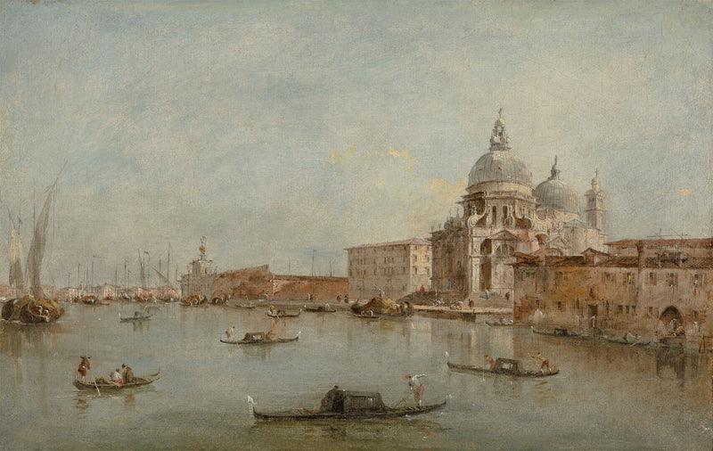 De ingang van het Groot Kanaal met de basiliek Santa Maria della Salute - Francesco Guardi