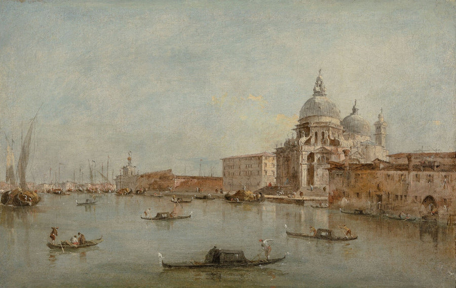 De ingang van het Groot Kanaal met de basiliek Santa Maria della Salute - Francesco Guardi