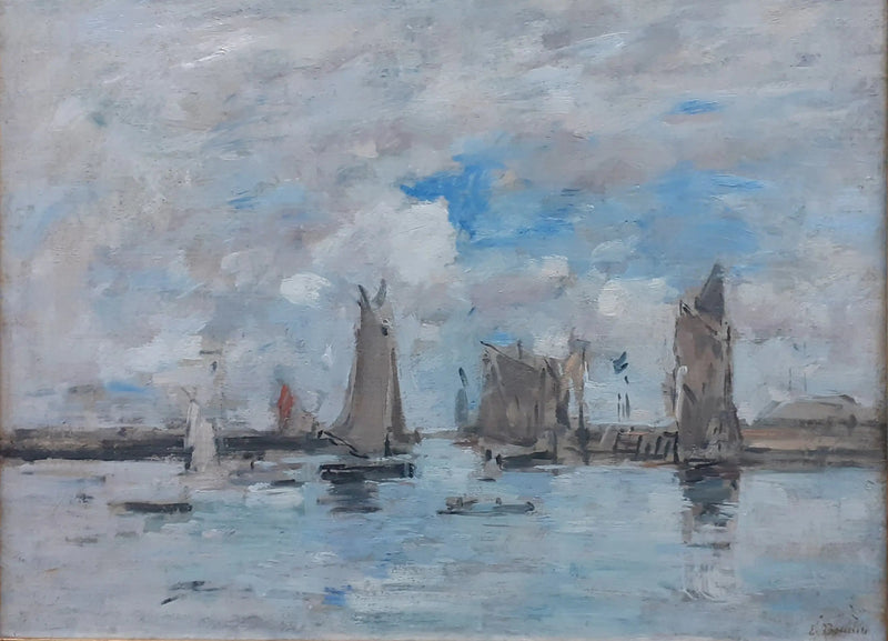 De Toegang tot de Haven van Trouville - Eugène Boudin