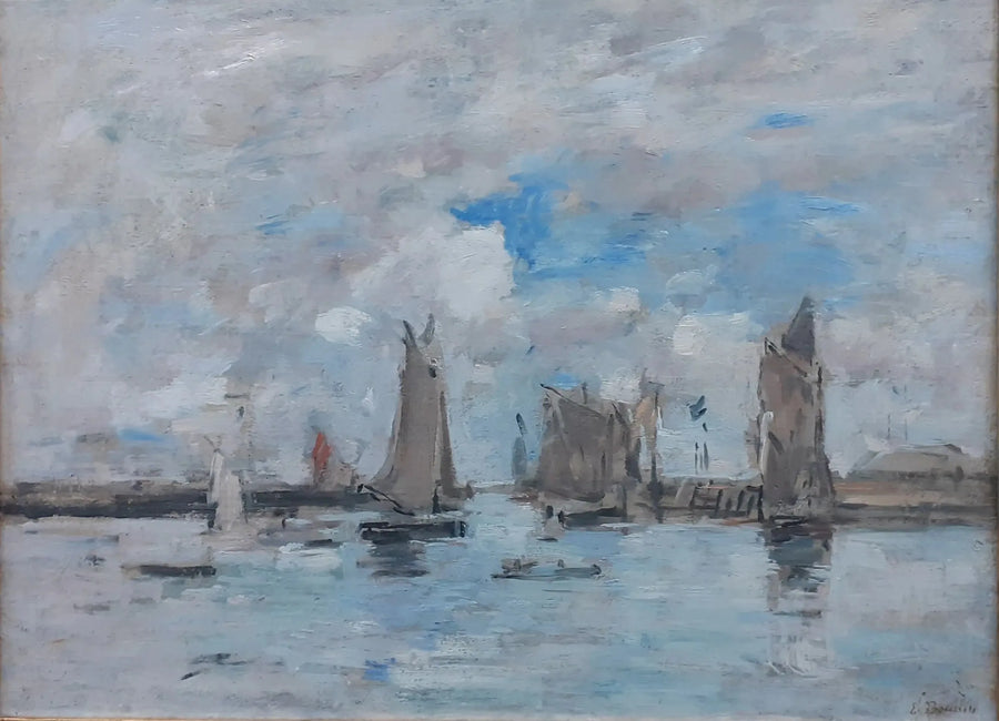 De Toegang tot de Haven van Trouville - Eugène Boudin