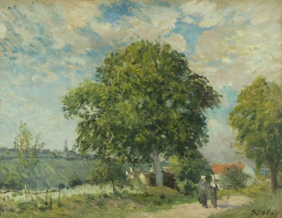De ingang van het dorp - Alfred Sisley