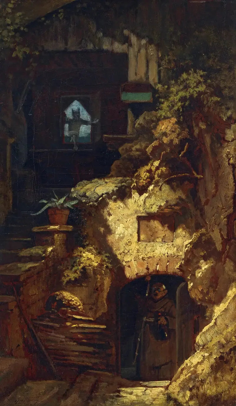 De kluizenaar en de duivel - Carl Spitzweg