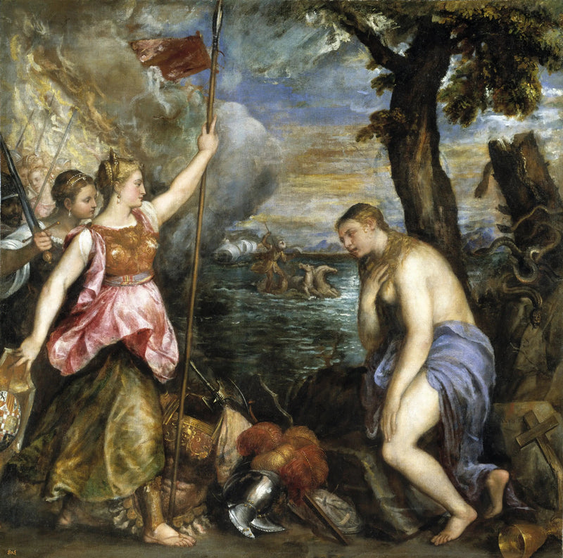 Spanje komt de religie te hulp - Titian