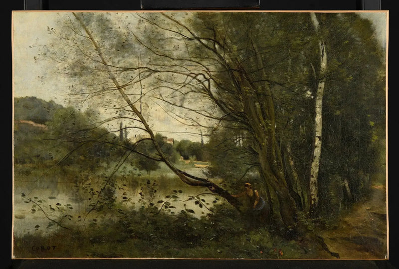 Het vijvertje bij de hangende boom - Jean-Baptiste Camille Corot