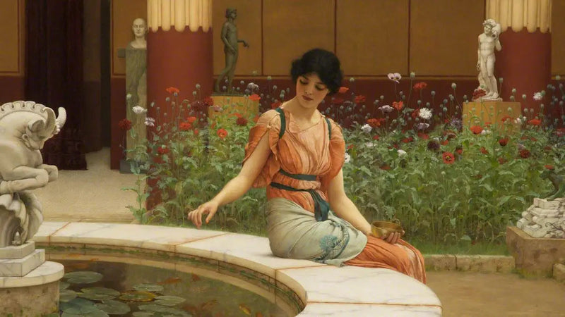 De visvijver - John William Godward