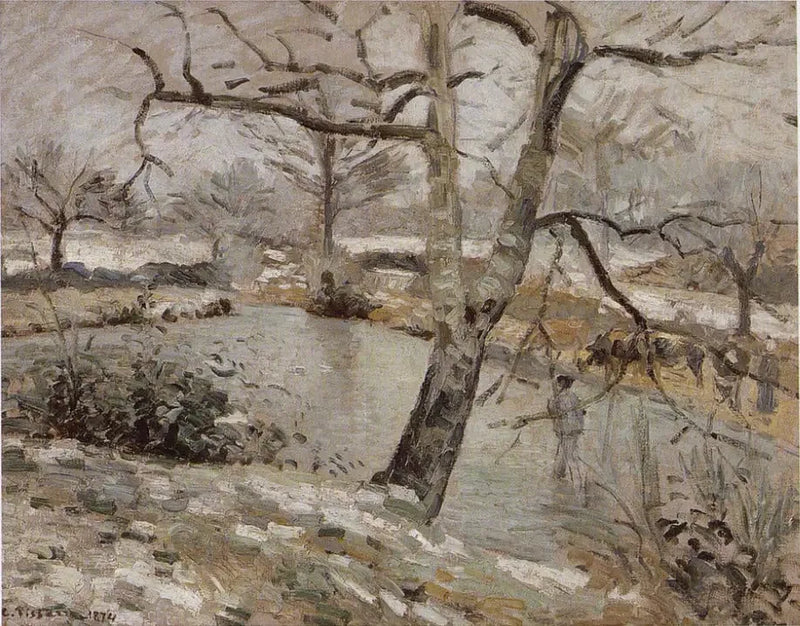 De vijver van Montfoucault, wintereffect - Camille Pissarro