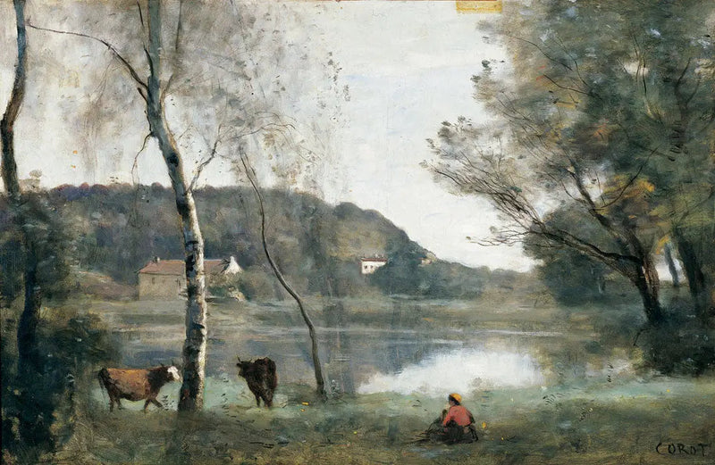 Het stadsvijver van Avray - Jean-Baptiste Camille Corot