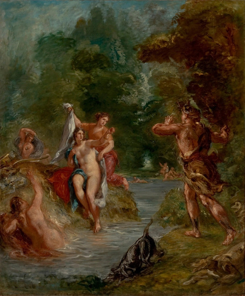 De Zomer - Diane verrast door Actéon - Eugène Delacroix