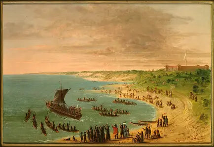 De verzending vertrekt vanaf het fort Frontenac op het Ontario-meer. 18 november 1678 - George Catlin

Source:
L'expédition quittant le fort Frontenac sur le lac Ontario. 18 novembre 1678 - George Catlin
