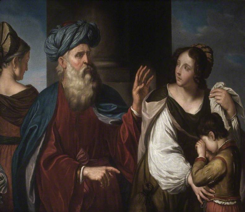De uitzetting van Agar en Ismaël - Guercino