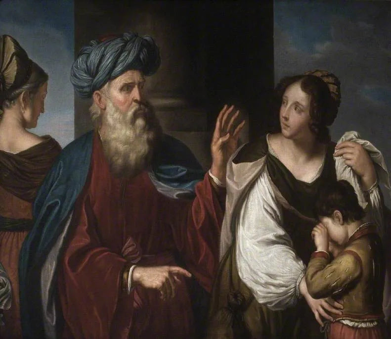 De uitzetting van Agar en Ismaël - Guercino
