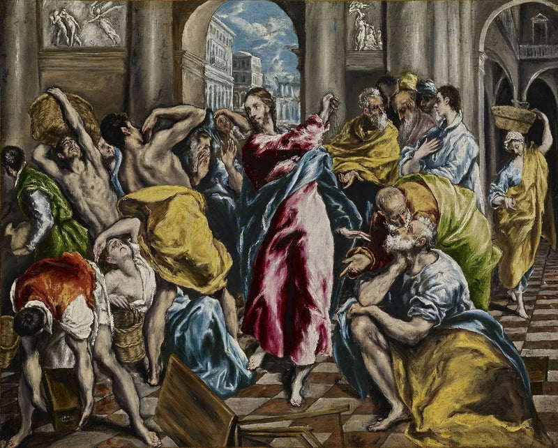 De Uitdrijving van de Handelaren uit de Tempel - El Greco