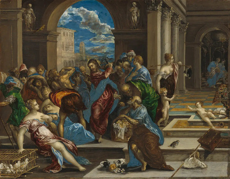 De Uitdrijving van de Handelaren uit de Tempel - El Greco