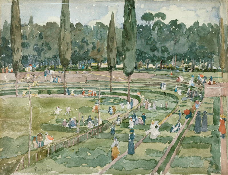 Het hippodroom (Piazza Siena, Borghèse-tuinen, Rome) - Maurice Prendergast

Source:
L'hippodrome (Piazza Siena, Jardins Borghèse, Rome) - Maurice Prendergast
