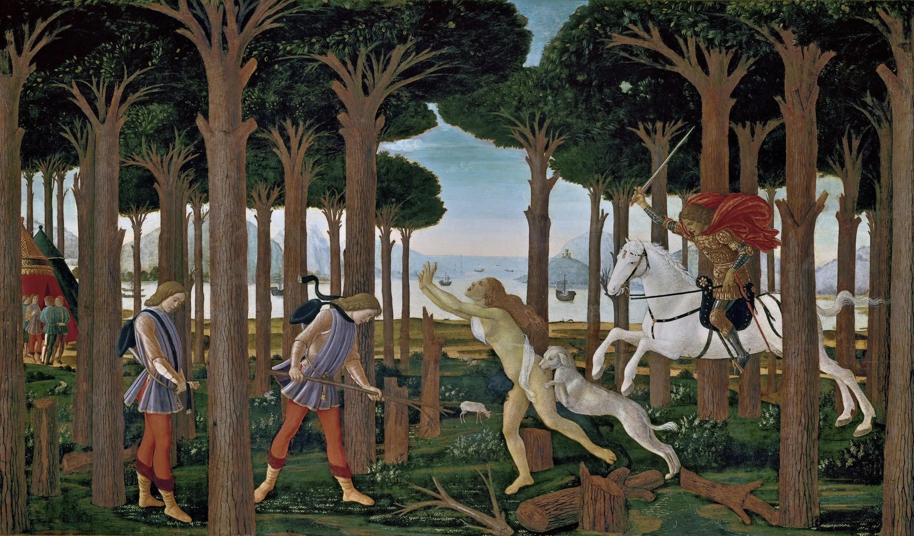 L'Histoire de Nastagio degli Onesti - Sandro Botticelli image 1 reproduction d’œuvre d’art à l’huile