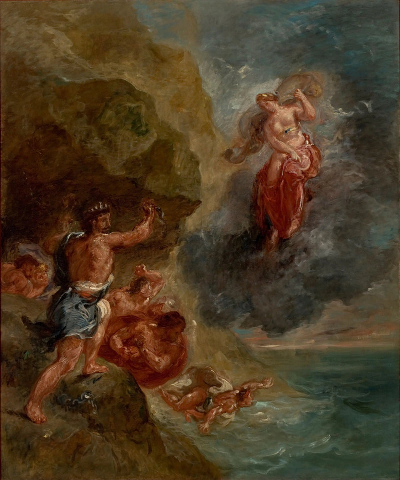 De Winter - Junon smeekt om de vloot van Aeneas te vernietigen - Eugène Delacroix