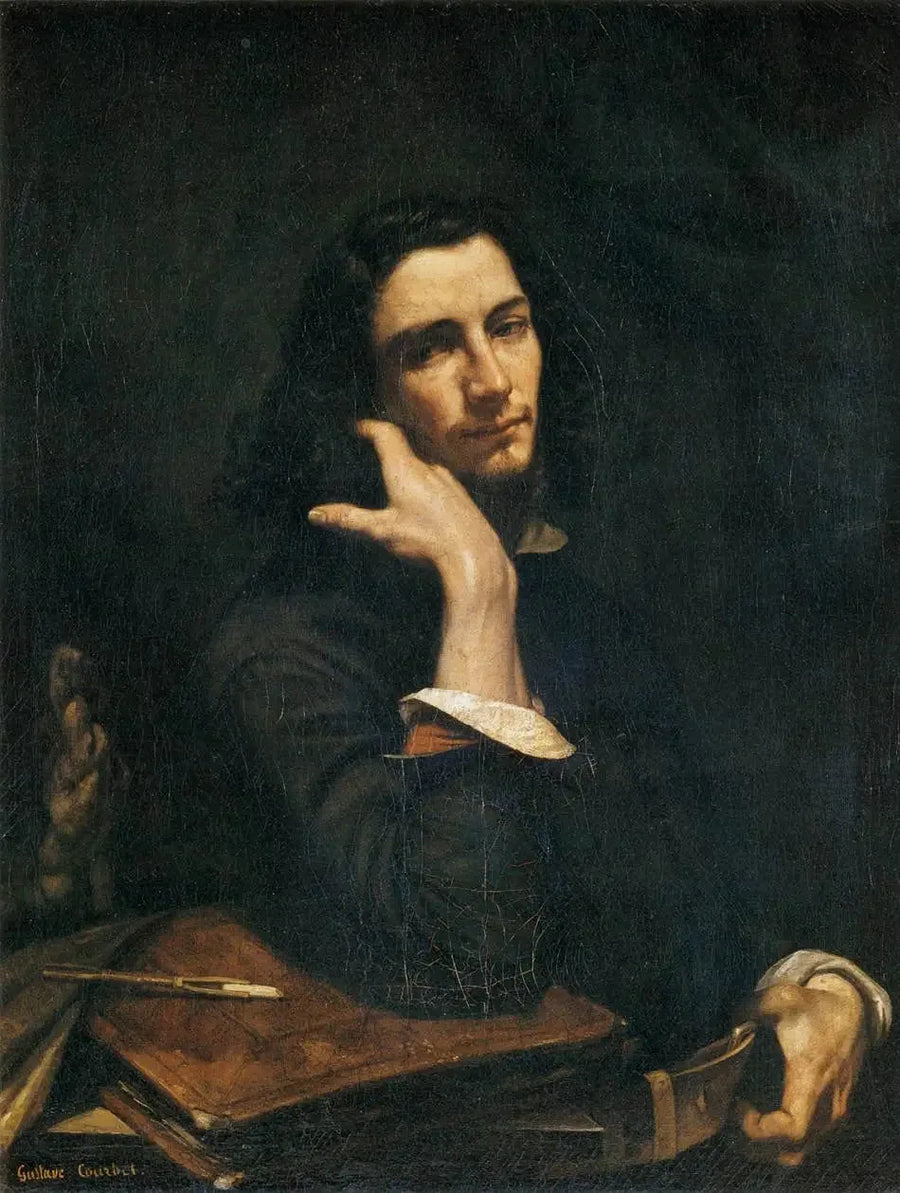 De man met de leren riem. Portret van de kunstenaar - Gustave Courbet