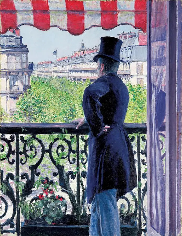 De man op het balkon, boulevard Haussmann - Gustave Caillebotte