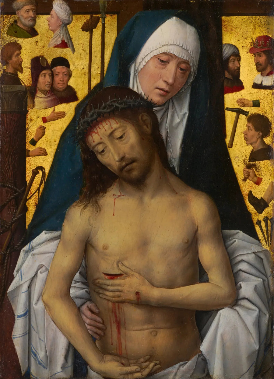 De Man van de Pijn in de armen van de Maagd - Hans Memling