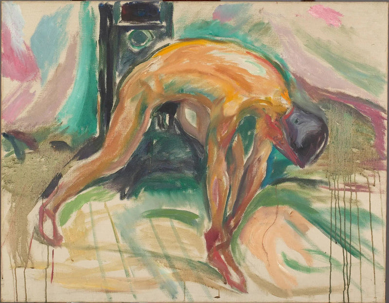 De man houdt zijn enkel niet meer vast - Edvard Munch