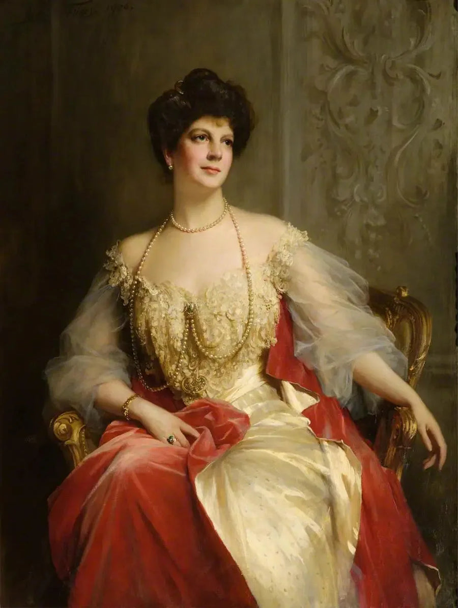 De Eervolle Ethel Louise Forbes-Leith (1872–1930), Lady Forbes Leith - Luke Fildes

Source:
L'honorable Ethel Louise Forbes-Leith (1872–1930), Lady Forbes Leith - Luke Fildes