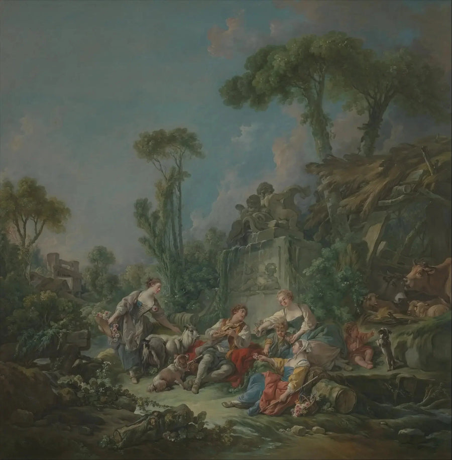 De idyllische herder - François Boucher