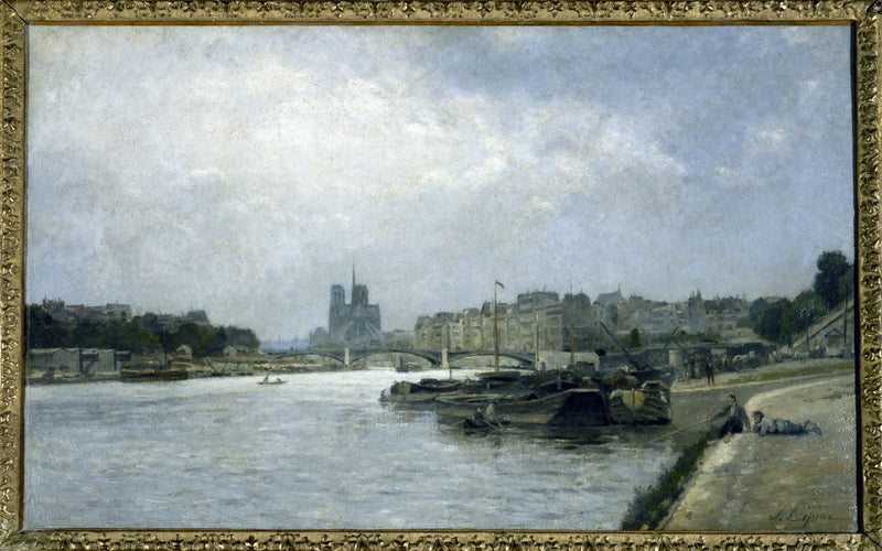 Het eiland de la Cité en het eiland Saint-Louis, uitzicht vanaf de brug van Austerlitz - Stanislas Lépiné