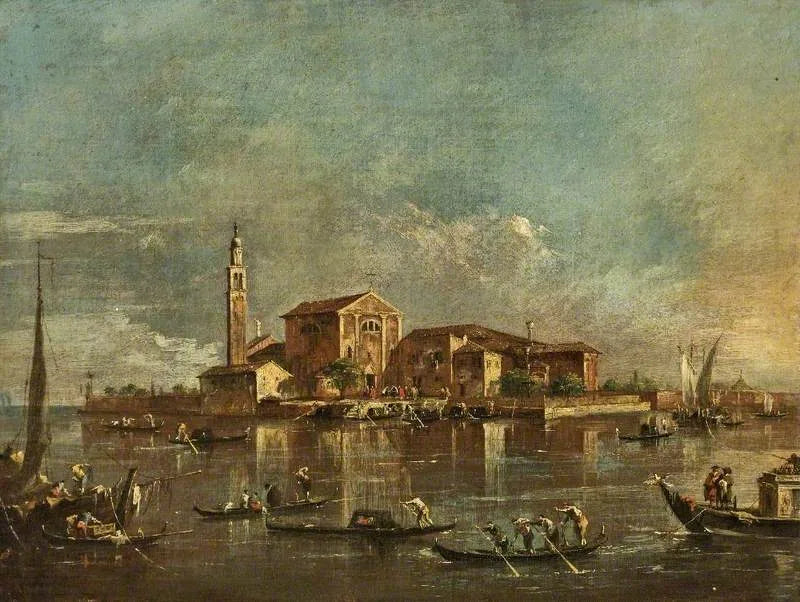 Het eiland San Giorgio in Alga, Venetië, Italië - Francesco Guardi