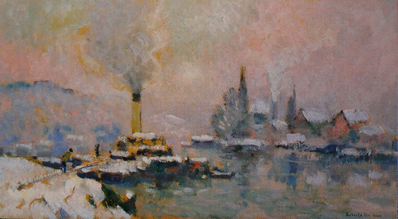 Het Lacroix-eiland in de winter - Robert Antoine Pinchon