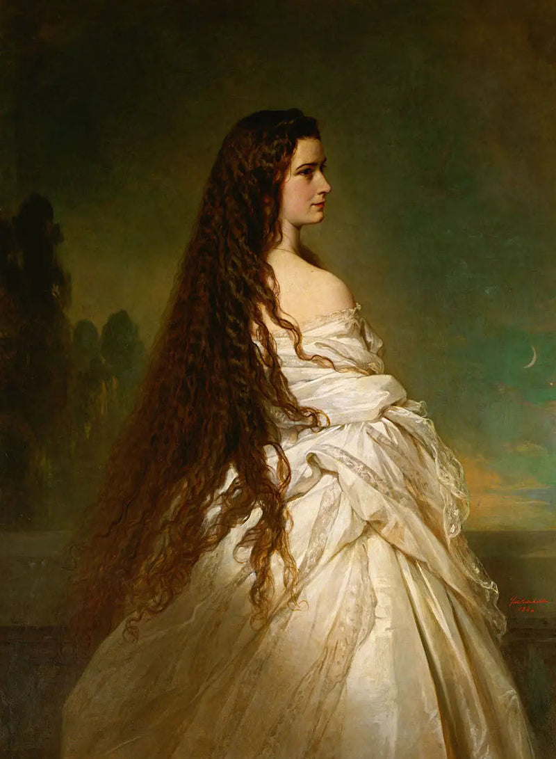 De keizerin Elisabeth van Oostenrijk met los haar en een kniebroek - Franz Xaver Winterhalter

Source:
L'impératrice Élisabeth d'Autriche avec les cheveux dénoués et une genouillère - Franz Xaver Winterhalter