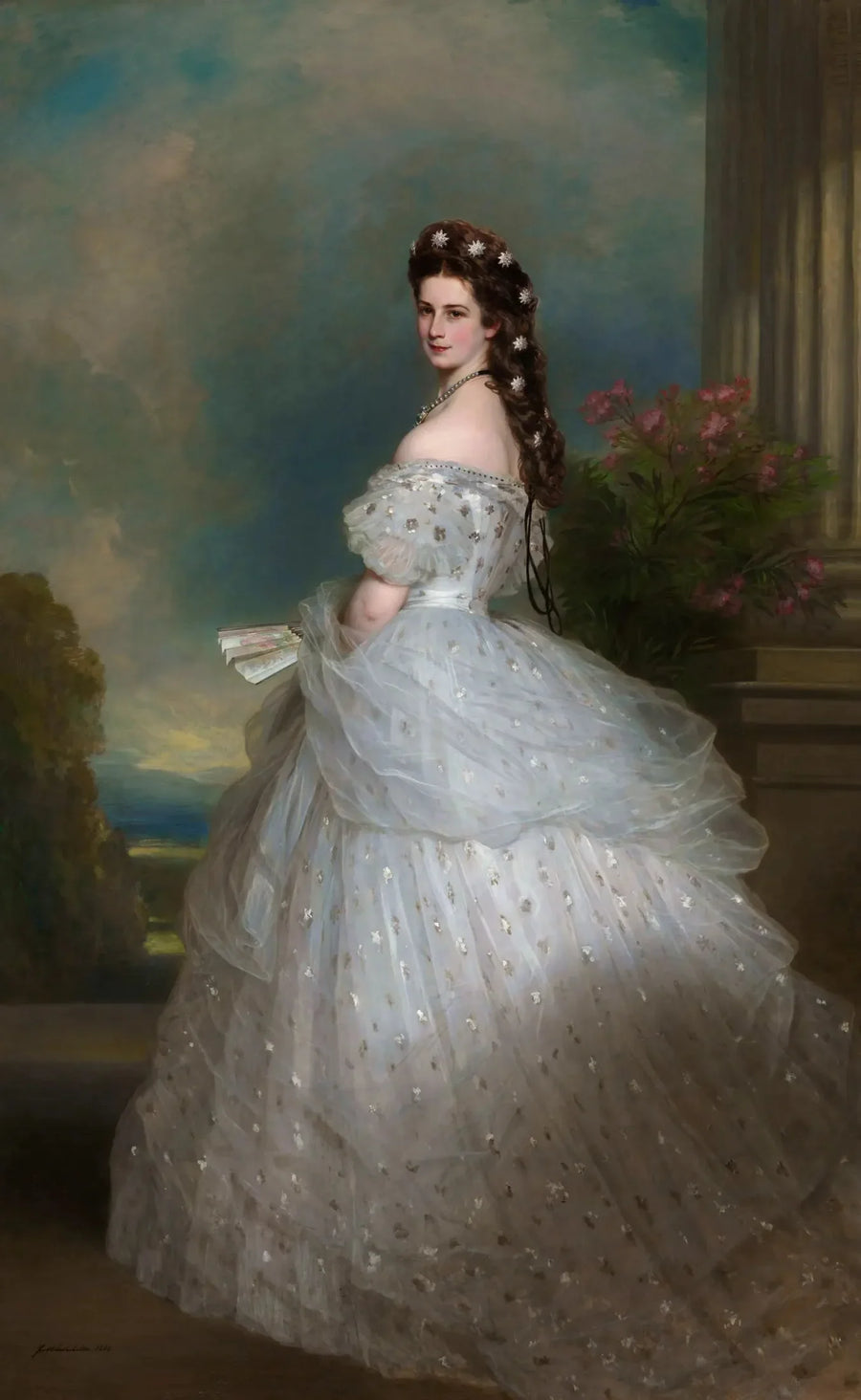 De keizerin Elisabeth in een baljurk met diamanten sterren in haar haar - Franz Xaver Winterhalter

Source:
L'impératrice Elisabeth en robe de bal avec des étoiles de diamant dans les cheveux - Franz Xaver Winterhalter