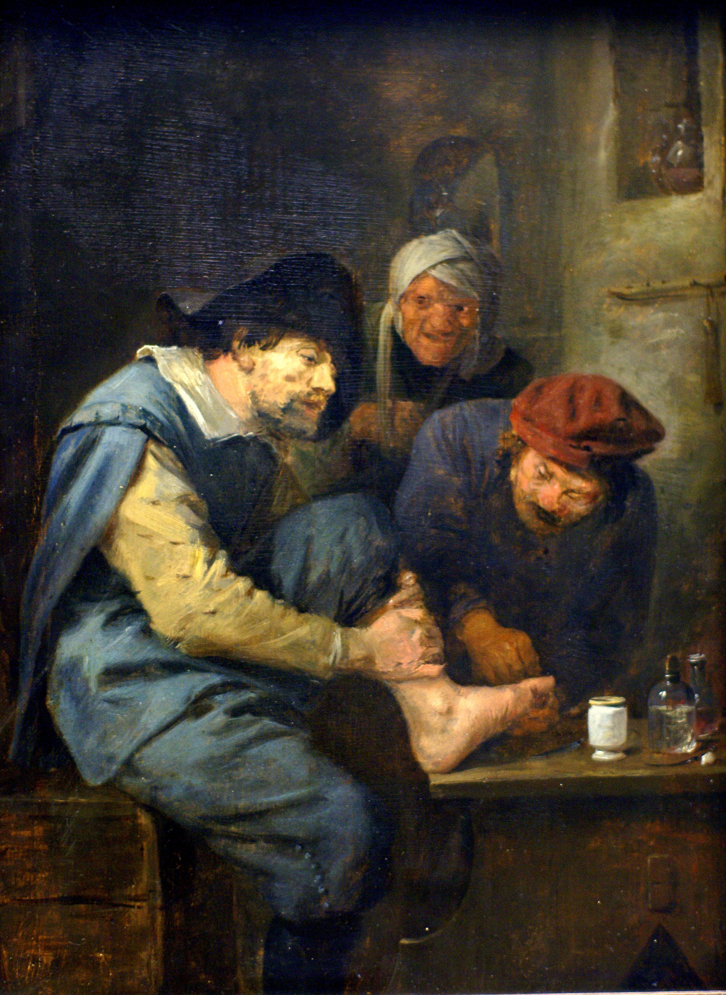 L'opération au pied - Adriaen Brouwer image 1 copie de tableau peinte à la main
